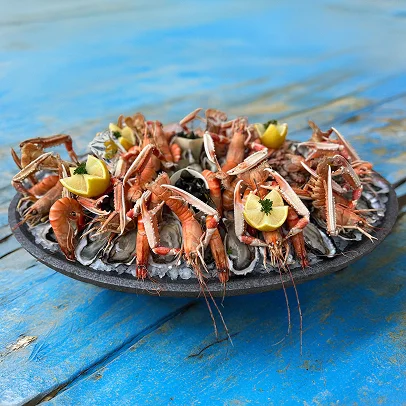 plateau de fruits de mer et crustacés avec huitres et langoustine à Luisant près de Chartres en Eure-et-Loir 28