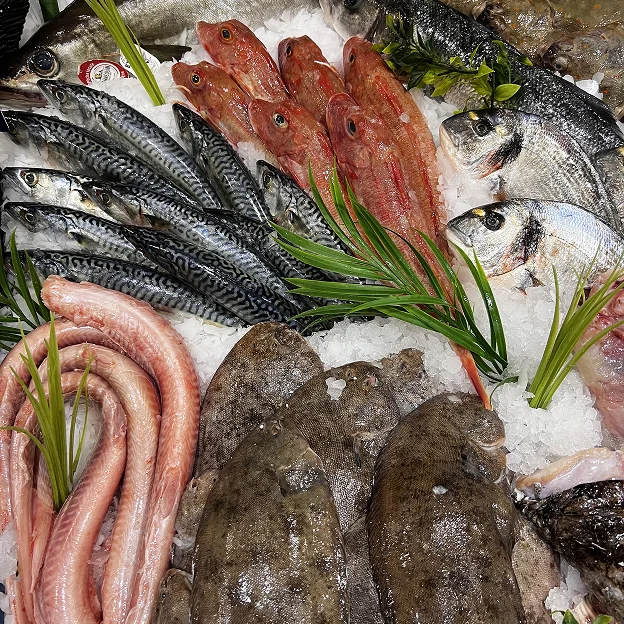 poissons frais en étalage à Luisant près de Chartres en Eure-et-Loir 28